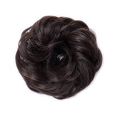 Messy Bun Hair Piece Scrunchy Updo Hair Pieces for Women Fluffy Wavy Hair Bun Scrunchies Donut Hairpiece Synthetic Chignons With Elastic Rubber Band Medium Brown-Thicker 1 pc