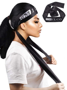Wig Grip Band Satin Edge Laying Scarf For Women Lace Frontal Wigs 1 Pcs Hair Wrap For Hair Laying Down Edges (Black-1)