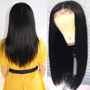 Subella Hair 9A Lace Front Wigs Human Hair with Baby Hair 150% Density Brazilian Straight Human Hair Wigs for Black Women Natural Color (24inch)