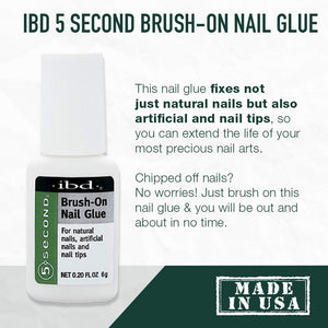 5 Second Brush-On Nail Glue 6 g, For Nail Tips, Full Cover Nails, And For Repairing Of Cracked, Split Natural Nails, 3 Packs