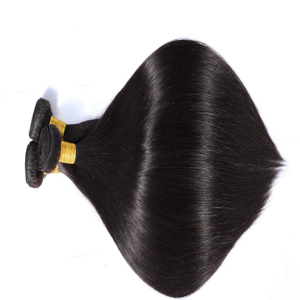 Brazilian Hair Straight 1 Bundle 20 inches 8A Grade 100% Unprocessed Virgin Straight Human Hair 1 Bundle 100g Weave Extensions Natural Color (20")
