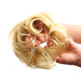Bella Hair 100% Human Hair Scrunchies Messy Bun Hair Piece for Women Wavy Curly Up-Do Chignon Extensions (#613 Blonde/Baby Blonde)