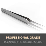 Ingrown Hair Tweezers | Pointed Tip | 5 Pack | Precision Stainless Steel | Extra Sharp and Perfectly Aligned for Ingrown Hair Treatment & Splinter Removal For Men and Women | By Tweezees