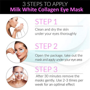 Adofect 30 Pairs White Collagen Under Eye Mask Anti-Aging Hyaluronic Acid Eye Patches for Moisturizing & Reducing Dark Circles, Luxury Gift for Women and Men, White