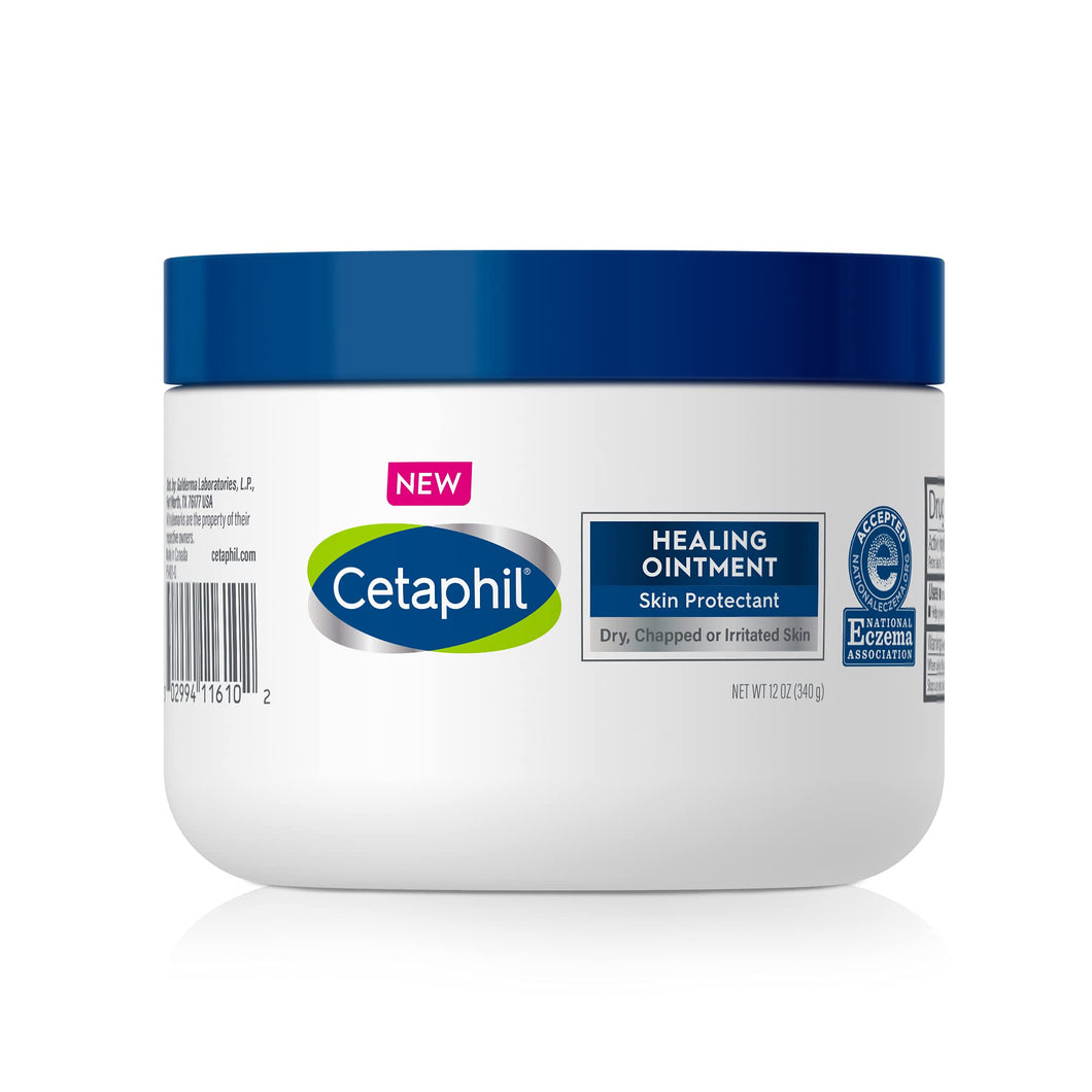 CETAPHIL Healing Ointment , 12 oz , For Dry, Chapped, Irritated Skin , Heals and Protects , Soothes Cracked Hands and Chapped Lips , Hypoallergenic , Fragrance Free , Dermatologist Recommended