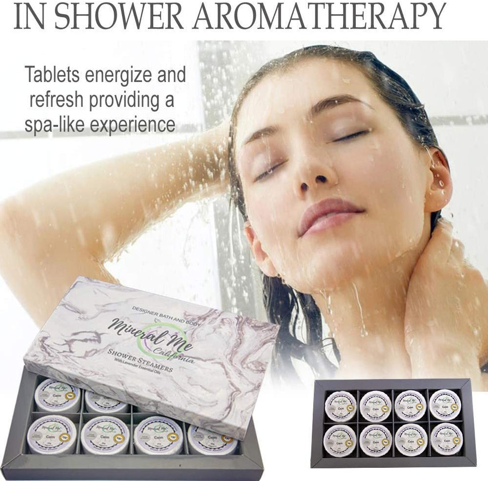 Shower Bombs Gift Set- 8 Aromatherapy Shower Steamer Vapor Tablets with Lavender Essential Oil for Vaporizing Spa Shower. Bath Bombs for Shower, Shower Melts - Stress Relief Gift for Men and Women