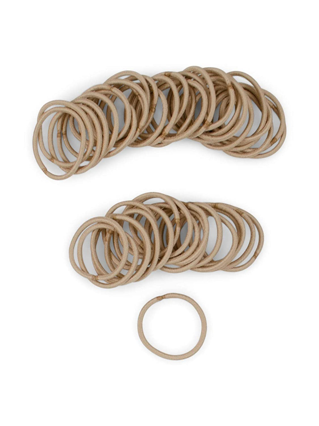 Small Sandy Blonde Hair Elastics, 2mm Mini Sized Hair Ties for Kids, Braids and Fine Hair - 48 Count Ponytail Holders