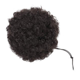 Afro Puff Ponytail Hair Bun Extension Chignon Hairpiece With Drawstring Afro Kinky Curly Wrap Messy Updo Synthetic For American African Black Women(8inch, 1pcs dark brown)