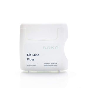 Boka Ela Mint Floss | Made from Natural Vegetable Wax | Teflon-Free, Petroleum-Free | 30 Yards of Floss