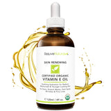 Vitamin E Oil - 100% All Natural & USDA Organic (LARGE 4oz Bottle) Visibly Reduce the Look of Scars, Stretch Marks, Dark Spots & Wrinkles for Hydrated & Youthful Skin. Face & Body Moisturizer