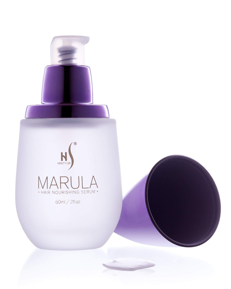 Herstyler Marula Oil Hair Serum and Baby Curls Mini Curling Iron (Purple) Set