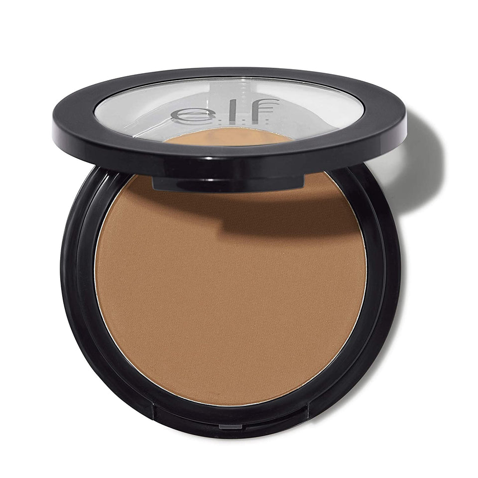 e.l.f, Primer-infused Bronzer, Long-Wear, Matte, Bold, Lightweight, Blends Easily, Contours Cheeks, Forever Sun Kissed, All-Day Wear, 0.35 Oz