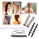 Lintian 17 Pieces Twist Plait Hair Braiding Hairdressing Tools，Topsy Tail Hair Braid French Centipede Braiders，New style Hair Design Styling Tools Accessories