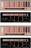 L.A. Girl Beauty Brick Eyeshadow, Nudes, 0.42 Ounce - 2 Pack