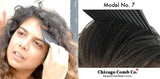 Chicago Comb Model 7 Carbon Fiber Pick Comb, for Long Thick Curly & Afro Hair, Black Color, 6 inches (15 cm)