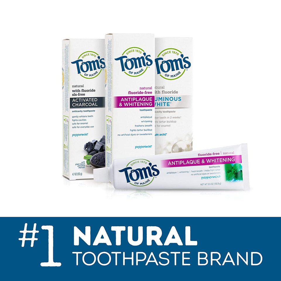 Tom's of Maine Simply White Toothpaste, Clean Mint, 4.7 oz. 3-Pack (Packaging May Vary)
