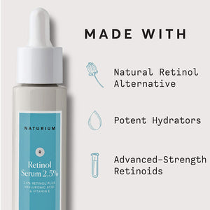 Retinol Complex Serum 2.5% - 1 oz, Boost Collagen, Smooth Skin, Even Skin Tone, Skin Clearing, Anti-Aging, Skin Repair Facial Serum with 2.5% Retinol Complex Plus Hyaluronic Acid by Naturium