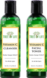 Vitamin C Facial Cleanser and Toner Combo 2-Pack - Cleanse and Tone Your Skin for Soothing Skincare Results