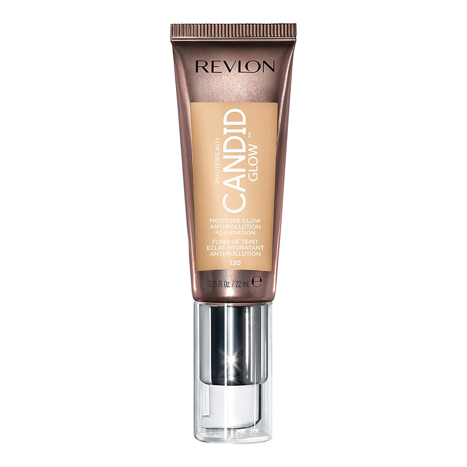 Revlon PhotoReady Candid Glow Moisture Glow Anti-Pollution Foundation with Vitamin E and Prickly Pear Oil, Anti-Blue Light Ingredients, without Parabens, Pthalates, and Fragrances, Buff, 0.75 oz