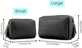 Large Vegan Leather Makeup Bag for Purse Travel Makeup Pouch Mini Cosmetic Bag for Women Girls