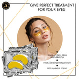 ALLUREY 24K Gold Collagen Under Eye Mask, Anti-aging and Anti-wrinkle Effect, Moisturizes, Reduces Puffiness and Dark Circles, Under Eye Patches (15 Pairs)