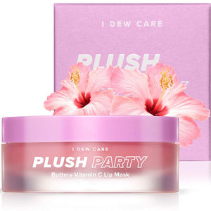 I DEW CARE Plush Party Lip Balm | Hydrating Overnight Lip Mask for Dry Lips with Shea Butter | Korean Skincare, Vegan, Cruelty-free, Gluten-free, Paraben-free