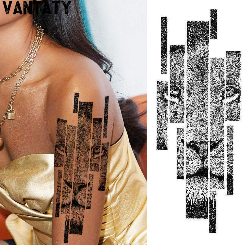 VANTATY 10 Sheets Realistic Tiger Temporary Tattoos Animals For Men Body Armband Soldier Fake Tatoo Stickers For Women Scorpion Wolf Deer Elk Eagle Bear Dot Adults Forearm Tattoos Girls Kids Teens.