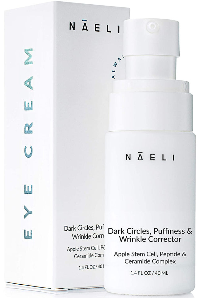 Eye Cream for Dark Circles, Puffiness & Wrinkles with Anti Aging Apple Stem Cell & Peptide Complex - Reduces Fine Lines, Diminishes Bags & Restores Under Eye, 1.4 oz.