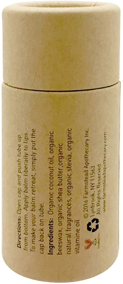 Farmstead Apothecary 100% Natural Lip Balm with Organic Beeswax, Organic Shea Butter & Organic Coconut Oil, 0.25 oz (Boysenberry Vanilla Pack of 2)