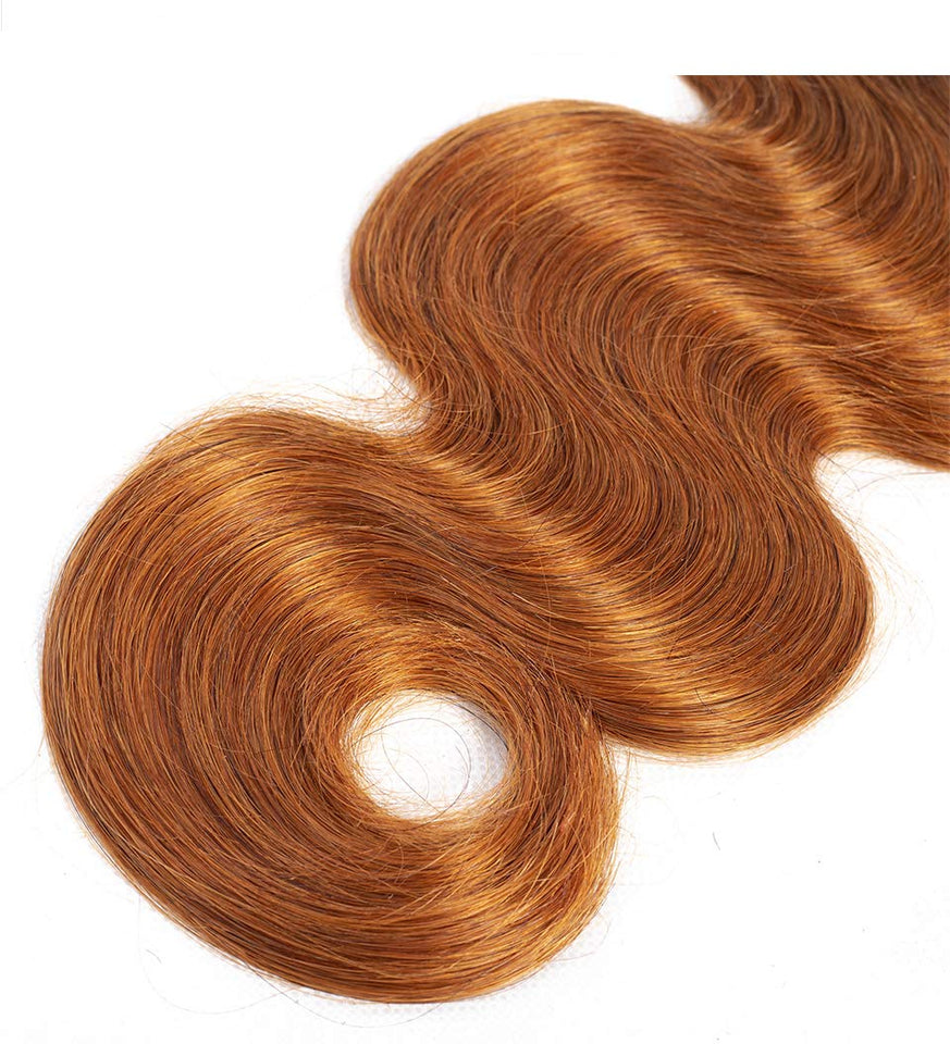 Sakula Brown Ombre Body Wave 100% Human Hair Bundles Brazilian Unprocessed Virgin Remy Hair Extensions with 1B/30 Color (16 16 16 16 inch)