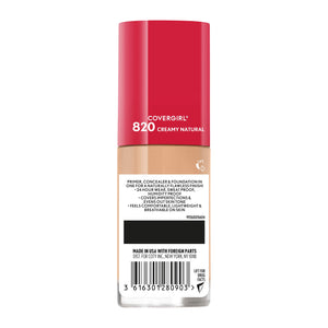 Covergirl Outlast Extreme Wear 3-in-1 Full Coverage Liquid Foundation, SPF 18 Sunscreen, Creamy Natural, 1 Fl. Oz.