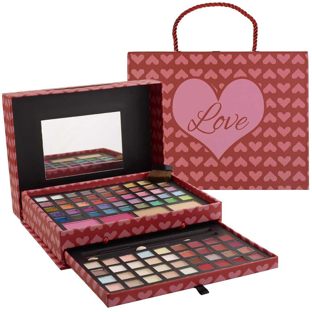 Makeup Kits for Teens - 2-Tier Love Make Up Gift Set and Eyeshadow Palette for Teen Girls and Juniors -Variety Shade Array - Full Starter Kit for Beginners or Pros by Toysical