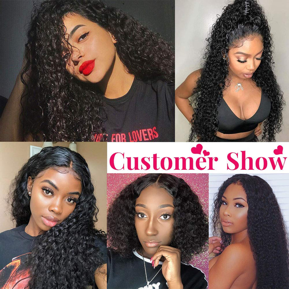 Subella 13x4inch Lace Front Wigs Human Hair Pre Plucked Hairline 150% Density Glueless Brazilian Curly Human Hair Wigs with Baby Hair for Black Women (22inch)