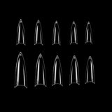 Vivace Clear Stiletto 500 Acrylic False Fake Nail Tips With Clear Plastic Case for Nail Salon Nail Shop (Clear Stiletto)