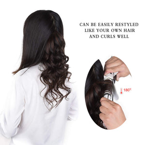 14" Clip in Hair Extensions Real Human Hair for Women - Silky Straight Jet Black Human Hair Clip in Extensions 50grams 4pieces #1 Color