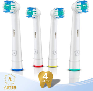Aster Replacement Toothbrush Heads - 4 Pack, Compatible with Oral-B Braun Professional Electric Brush Heads Refill for Smart Genius 7000/Pro 1000/9600/ 5000/3000/8000