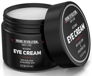 Viking Revolution Natural Eye Cream for Men - Mens Eye Cream for Anti Aging, Dark Circle Under Eye Treatment- Men's Eye Moisturizer Wrinkle Cream - Helps Reduce Puffiness, Under Eye Bags and Crowsfeet