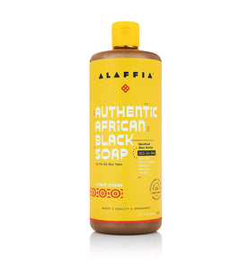 Alaffia Authentic African Black Soap (Citrus Ginger, 32 oz)