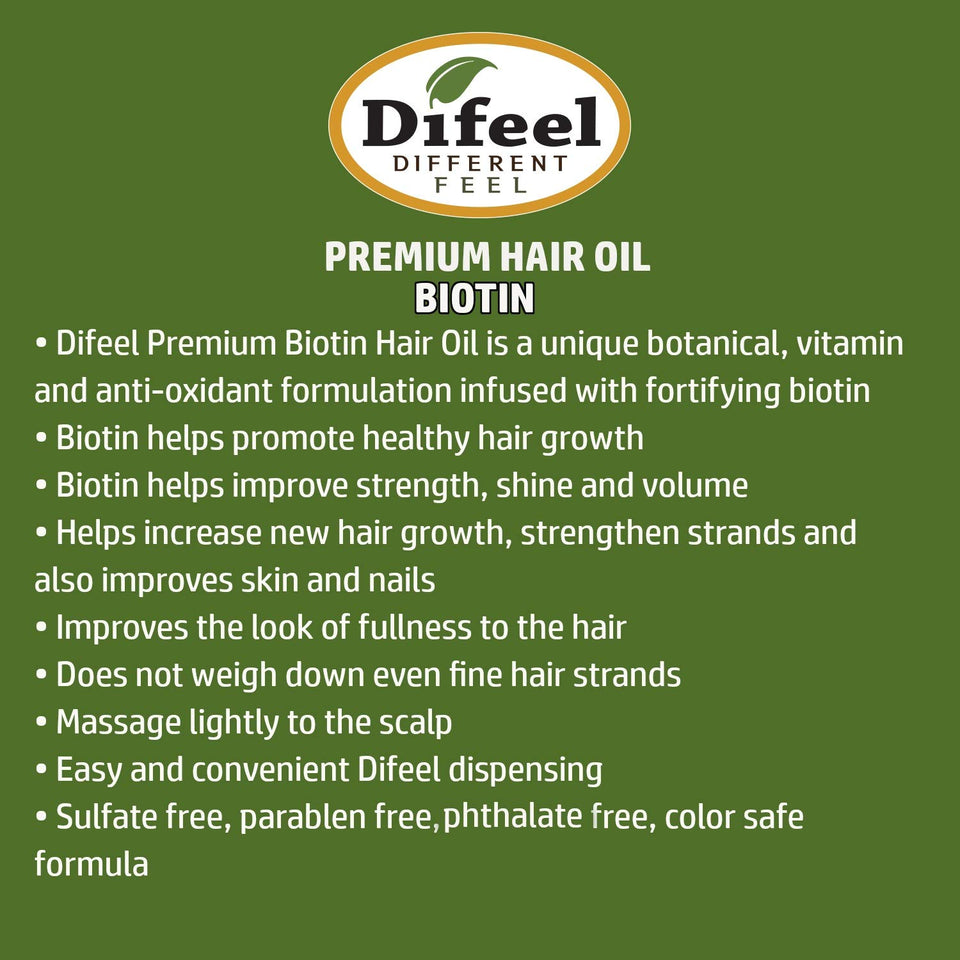 Difeel Premium Biotin Hair Oil 7.78 oz.