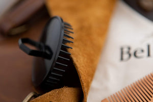 100% Boar Bristle Hair Brush for Men Set. 100% Boar Bristle Brush and Wooden Comb for Men. Free 2 x Palm Brush & Travel Bag Included. Hairbrush for Thin, Normal and Short Hair