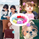 Pom Pom Hair Ties,MORGLES 16pcs Pom Pom Elastic Hair Ties Hair Pom Poms Fluffy Ponytail Holders PomPom Hair Band for Girls Toddlers Pigtail,8 Colors/2 inches