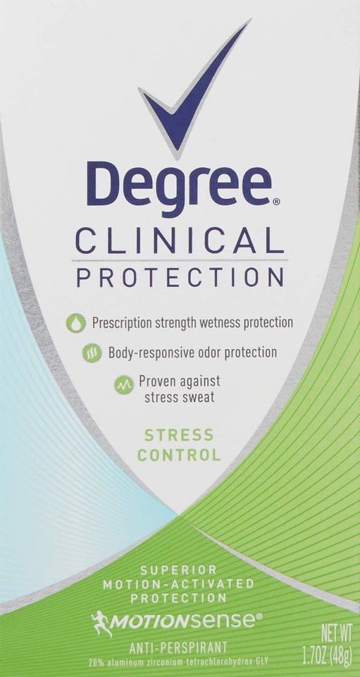 Degree Women Clinical Antiperspirant Deodorant Cream, Stress Control, 1.7 Ounce (Pack of 12)