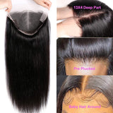 ISEE Hair Lace Front Wigs Human Hair Brazilian Straight Human Hair Wigs for Black Women 150% Density Pre Plucked with Baby Hair Bleached Knots Natural Color (13x4 Lace Front, 16inch)