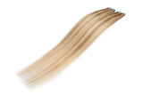 Highlighted Blonde Tape in Human Hair Extensions 20pcs 30g 14 inch Long Remy Hair Seamless Double Sided Tape in Skin Weft for Women 14inch Ash Blonde & Bleach Blonde