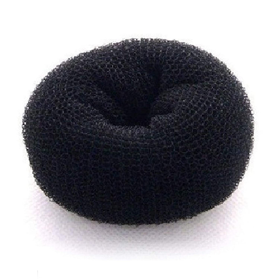 Beaute Galleria Hair Donut Bun Maker Ring Style Mesh Chignon Ballet Sock Bun (X-Large, Black)
