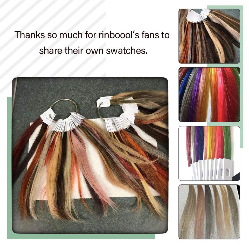 Rinboool Hair Swatches For Testing Hair Color,6 Levels in 1 Pack,Sample Kit,100% Remy Human Hair,8’’ 30 Pieces Per Pack