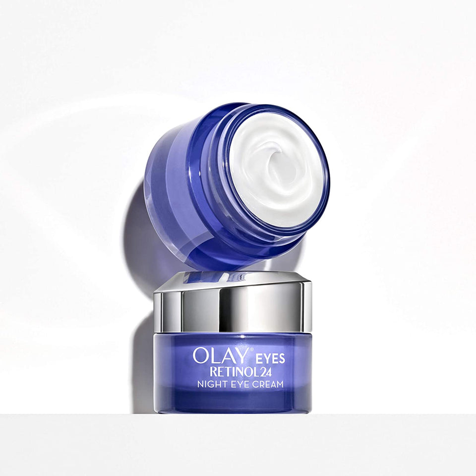 Olay Regenerist Retinol Eye Cream, Retinol 24 Night Eye Cream, 0.5oz + Whip Face Moisturizer Travel/Trial Size Gift Set
