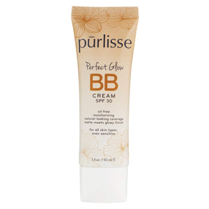 purlisse Perfect Glow BB Cream SPF 30: Cruelty-Free & Clean, Paraben & Sulfate-Free, Medium Coverage, Hydrates with Jasmine | Light Warm 1.4oz