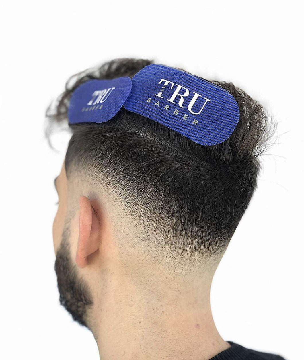 TRU BARBER HAIR GRIPPERS 3 COLORS BUNDLE PACK 6 PCS for Men and Women - Salon and Barber, Hair Clips for Styling, Hair holder Grips (Red/White/Blue)