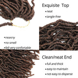 New Faux Locs Crochet hair 18 inch 6 Packs/lot Pre Looped Goddess Curly Wavy Twist Fiber synthetic Braiding Hair Extensions Hair Dreadlocks (18", 6Pcs-M30)